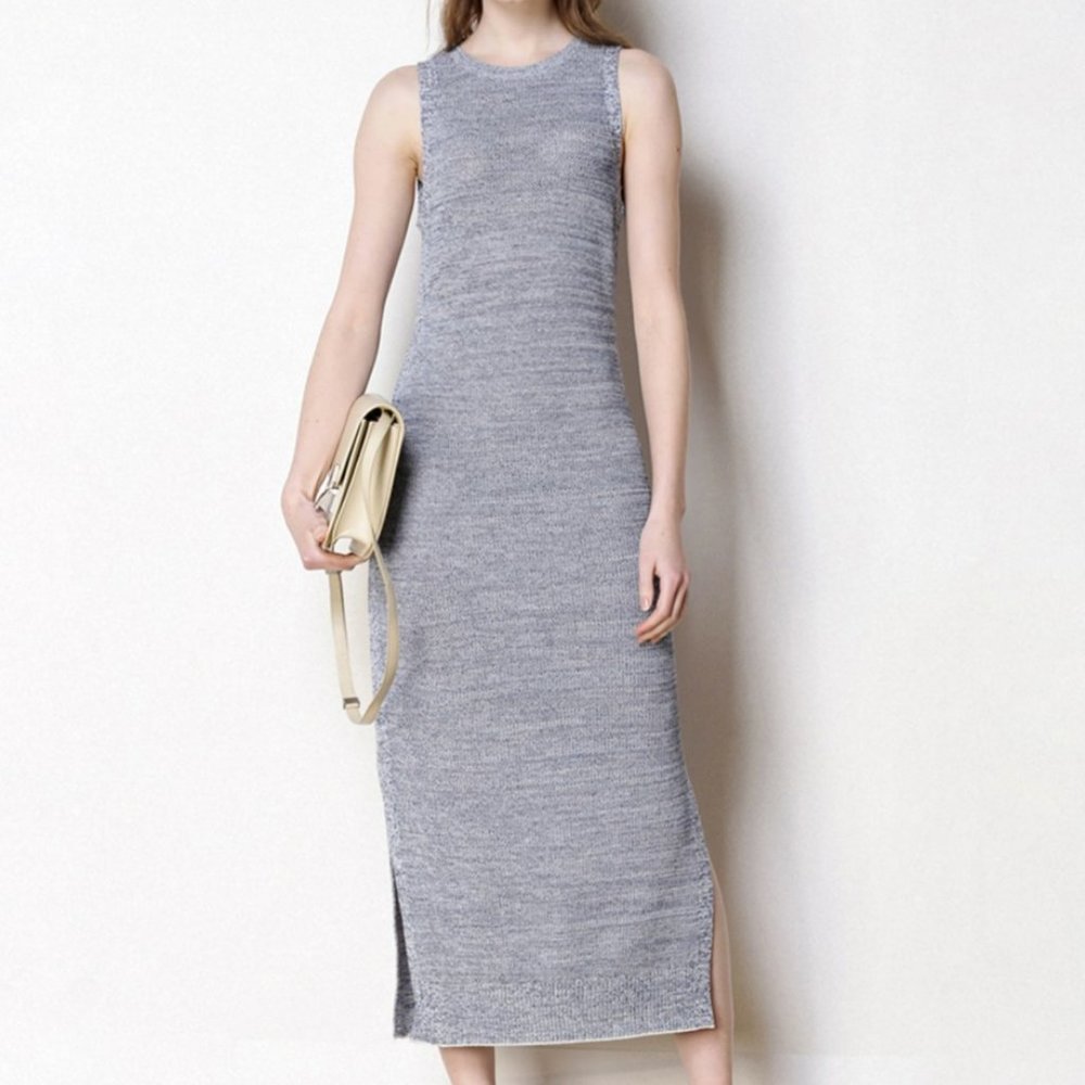 NWOT CAARA Sleeveless Blue Sweater Midi Dress